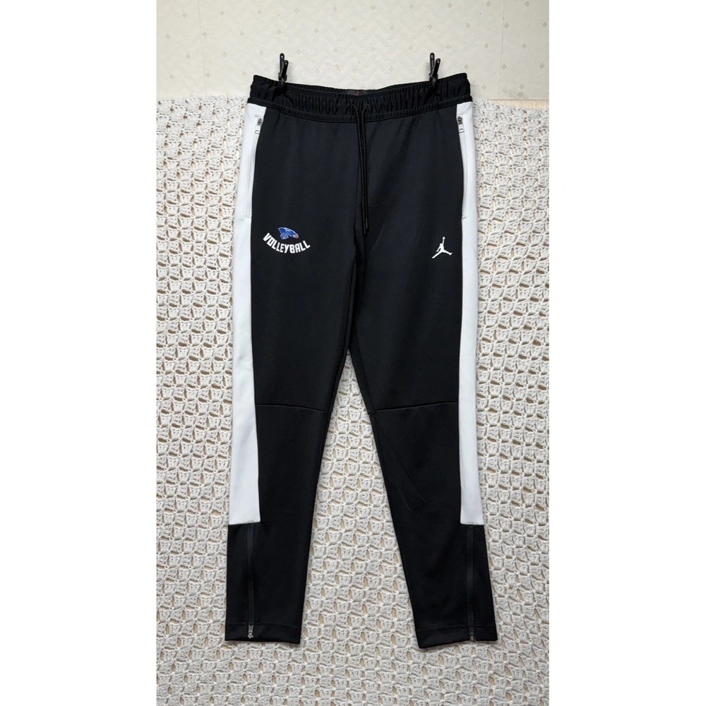 Nike Air Jordan Track Pants Mens Size M Black Pockets Zip Ankle Volleyball